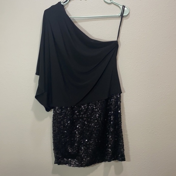 Eliza J one shoulder drape and sequin mini dress - Picture 7 of 8
